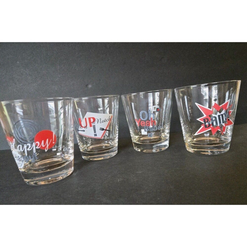 Emeril Lagasse E-Quotes Old Fashioned Glasses - Set of 4 (BAM! Kick It Up) GUC